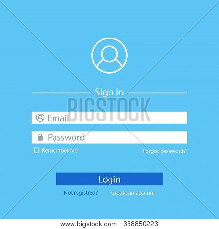 Vector Login Form Template, Create Account Elements And Web Forms