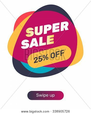 Contrast Flowing Elements For Sale Presentation. Flowing Soft Forms, Triangular Shapes, Swipe Up But