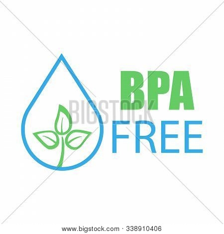 Bpa Free Vector Green Check Mark Certified Icon. Safe Food Package Stamp, Healthy Sin Bpa, Spanish S