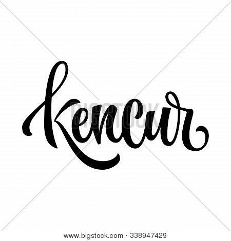 Hand Drawn Spice Label - Kencur. Vector Lettering Design Element. Isolated Calligraphy Script Style 