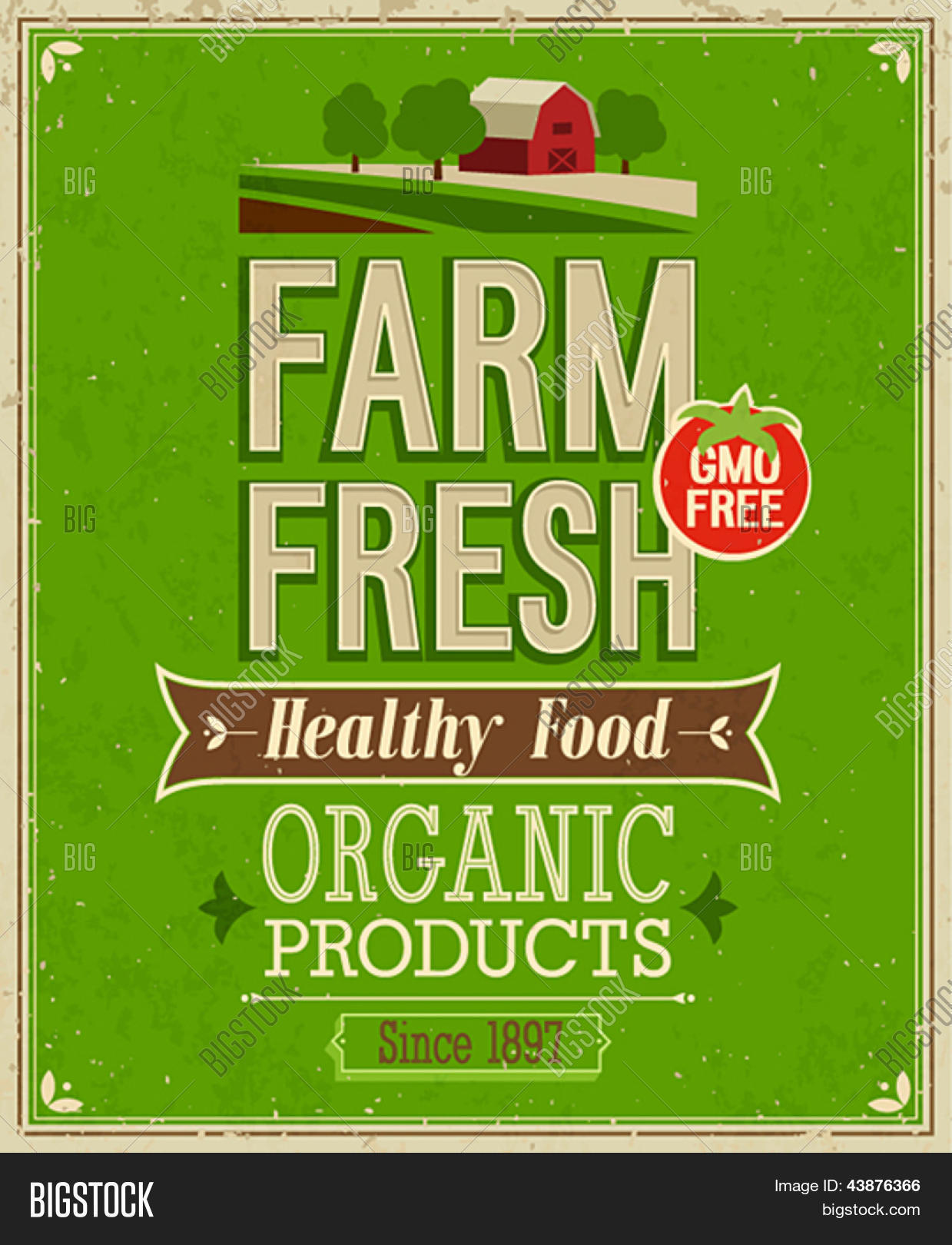 Vintage Farm Fresh Vector & Photo (Free Trial) | Bigstock