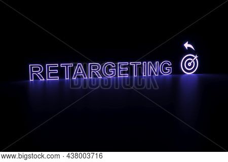 Retargeting Neon Concept Self Illumination Background 3d Illustration