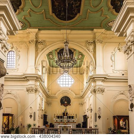 Nardo,italy - September 4,2021 - View At The Interior Of Church Of San Domenico In Nardo. Nardo Is A