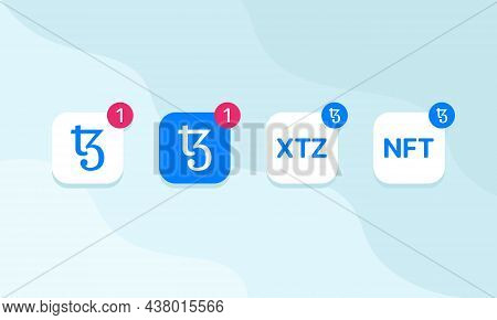 Set Of Xtz Icons Tezos Crypto Assets App Concept