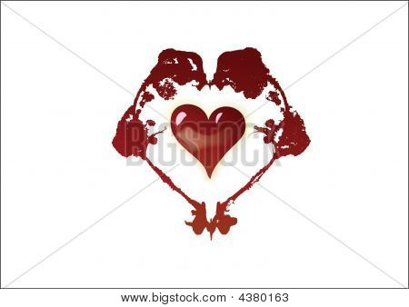 Illustration af en valentines hjerte