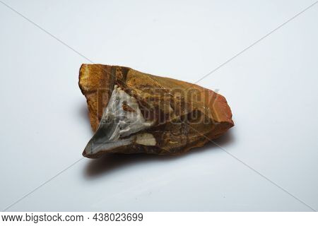 Natural Jasper Mukaite Ore On The Background
