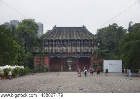 Chengdu, China.  June 26, 2018. The Landmark Jiaxin Hall Within The Liu Xiang Tomb Scenic Area In Ch