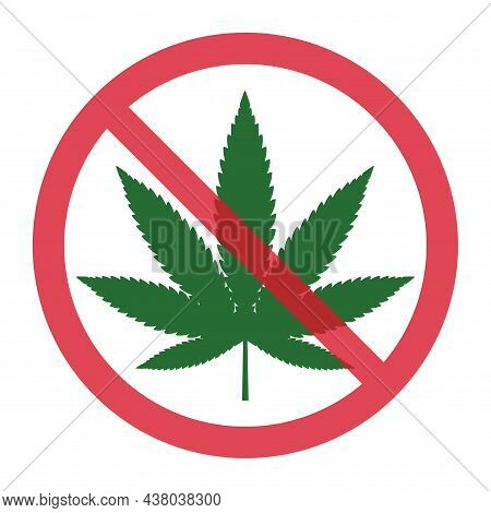 Mariuhana Leaf Symbol, Danger Marijuana Or Hemp Icon, Cannabis Medical Sign, Weed Drug Vector Illust