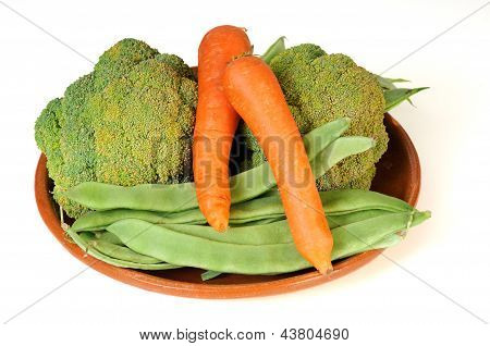 Vegetales mixtos en un plato