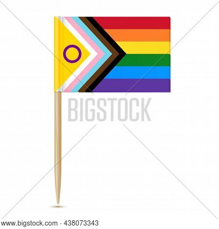 Lgbtq Pride Flag With Intersex. Toothpick Flag