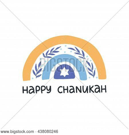 Hanukkah Vector Celebration Typography. Jewish Holiday Greeting Card. Happy Hanukkah Quote. Chanukah