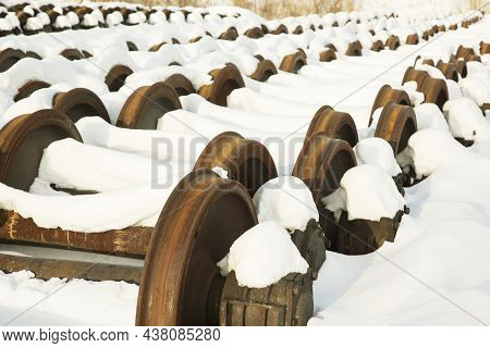Railway Station For Freight Trains. Russia, Tyumen. Winter