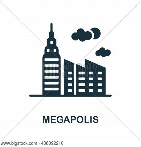 Megapolis Icon. Monochrome Sign From Big City Life Collection. Creative Megapolis Icon Illustration 