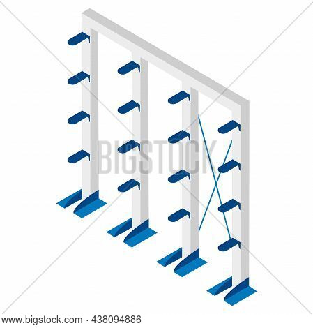 Cantilever Racks For Pallets. Warehouse Storage Vector Element.
