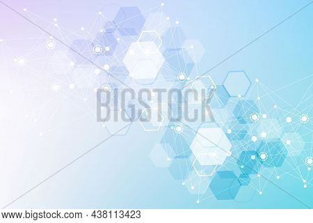 Modern Futuristic Background Of The Scientific Hexagonal Pattern. Virtual Abstract Background With P