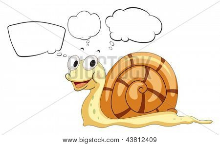 Illustration af den tomme billedforklaringer med en snegl på en hvid baggrund