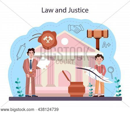 Law Class Concept. Punishment And Judgement Education. Jurisprudence