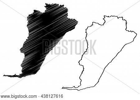 Rohtas District (bihar State, Patna Division, Republic Of India) Map Vector Illustration, Scribble S