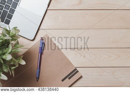 Workspace Background, Modern Business Money And Financial Space For Text. Layout Banner In Website. 