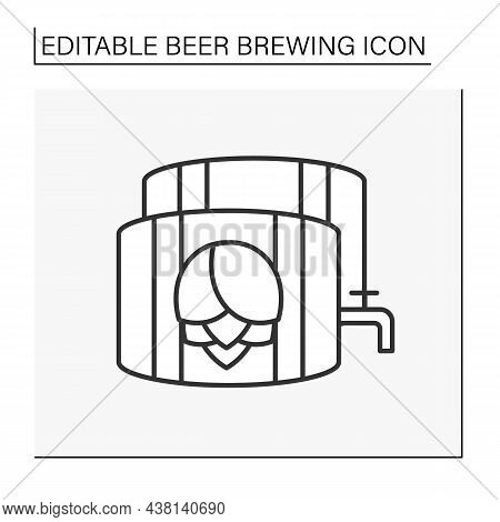 Draught Beer Line Icon.beer Served From Cask Or Keg. Bar Menu. Alcohol Concept. Isolated Vector Illu