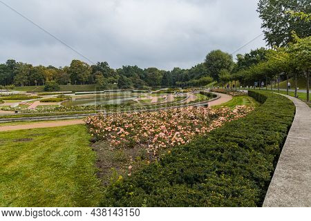 Small Lake And Rosarium In Cytadela Park At Autumn