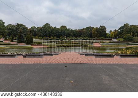 Small Lake And Rosarium In Cytadela Park At Autumn