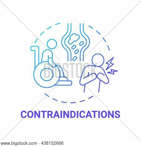 Contraindications Blue Gradient Concept Icon. Pulmonary Rehabilitation Abstract Idea Thin Line Illus