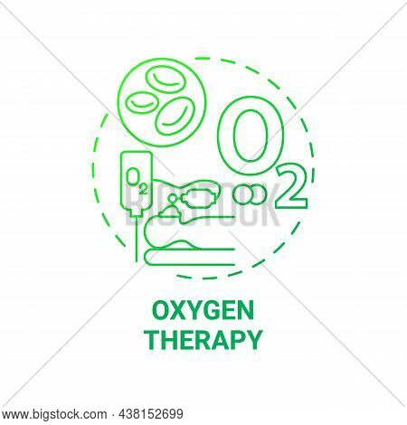 Oxygen Therapy Green Gradient Concept Icon. Pulmonary Rehabilitation Abstract Idea Thin Line Illustr