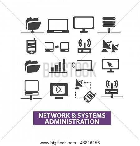 nätverket & system administration ikoner set, vektor