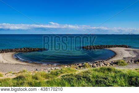 Beach At Skagen In Denmark Where Two Seas Meet, Namely The Skagerrak And The Kattegat