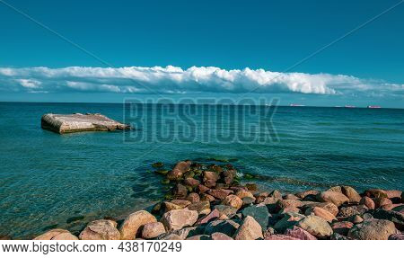 Beach At Skagen In Denmark Where Two Seas Meet, Namely The Skagerrak And The Kattegat