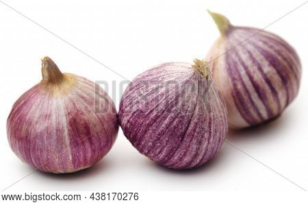 Solo Or Single Clove Garlic Over White Background