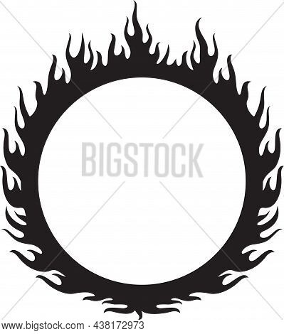 Ring Of Fire Monogram Layered Vector Illustration.