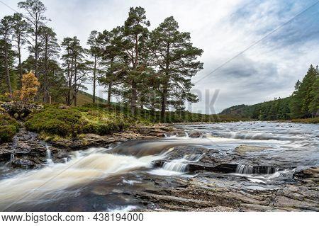 The River Dee In The Cairngorms Mountains Of Scotland