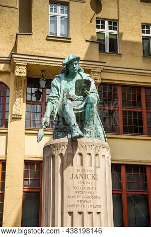 Poznan, Poland - August 09, 2021. Statue Of Klemens Janicki - Pomnik Janickiego