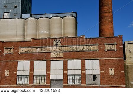 New Ulm, Minnesota, June 11, 2021: The Eagle  Mill Roller Company And Power Plant Was Established In