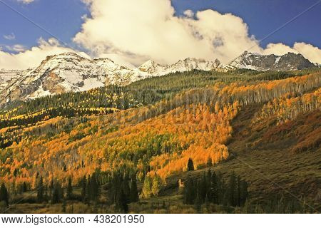 Mount Sneffels Range With Fall Color, Colorado, Usa