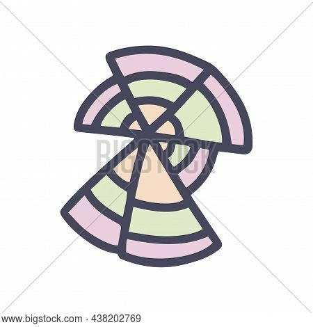 Sunburst Chart Color Vector Doodle Simple Icon
