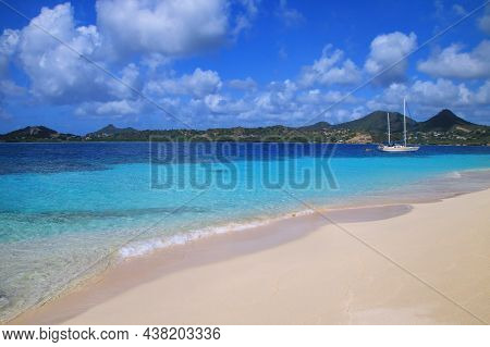 Sandy Beach At White Island Near Carriacou Island, Grenada.