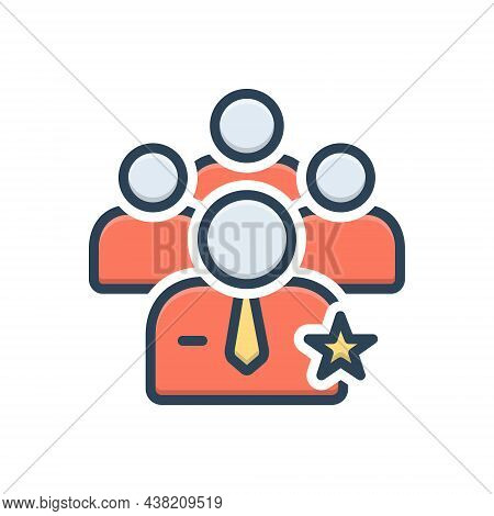 Color Illustration Icon For Preferential Personnel Staff People Worker Group Employee Authorized Com