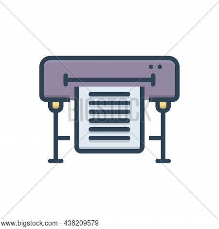 Color Illustration Icon For Print-supplies Newspaper Magazine Lithograph Lettering Engraving Edition