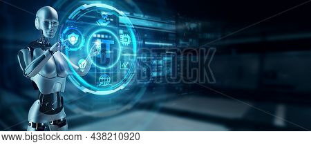 It Consultant Presenting Tag Cloud About Information Technology.3d Illustration