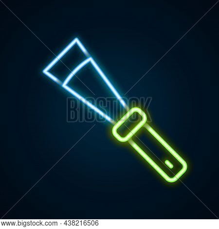 Glowing Neon Line Beekeeping Uncapping Knife Icon Isolated On Black Background. Tool Of The Beekeepe