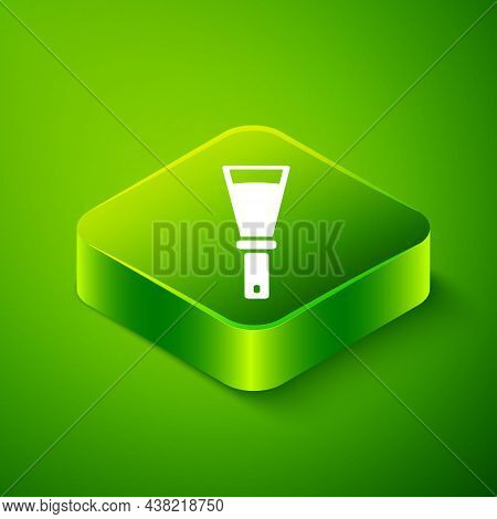 Isometric Beekeeping Uncapping Knife Icon Isolated On Green Background. Tool Of The Beekeeper. Green