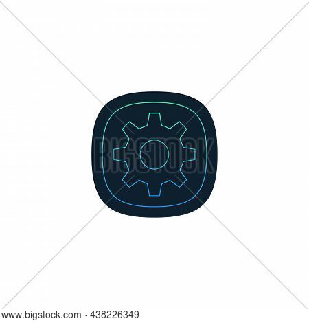 Gear Cog Wheel App Icon. Stock Vector Illustration Isolated On White Background.