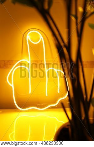 Yellow Neon Sign Fuck. Trendy Style. Neon Sign. Custom Neon.