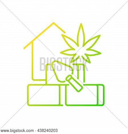 Hempcrete Gradient Linear Vector Icon. Sustainable Building Material. Construction Industry. Natural