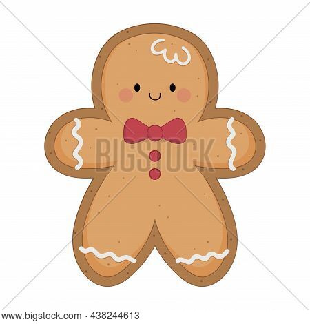 Gingerbread Man Christmas Cookies. Vector Illustration Isolated