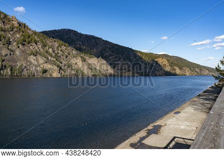 Panorama Of The River In The Highlands.