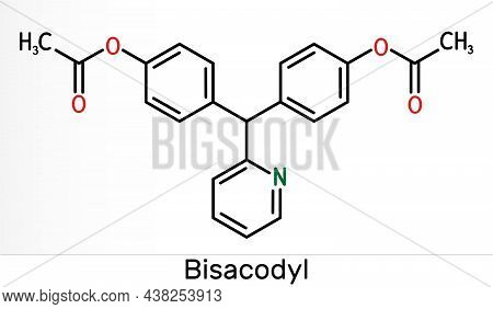 Bisacodyl, Bisacodil  Molecule. It Is Stimulant Laxative Drug For The Treatment Of Constipation, Neu